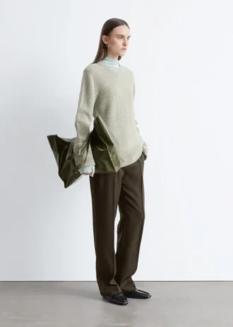 Accent-Stitch Merino Wool Jumper