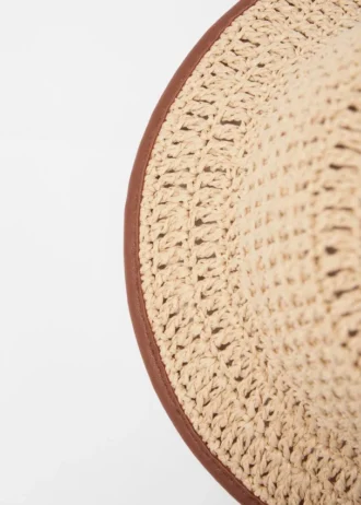 Accent-Trim Straw Bucket Hat