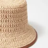Accent-Trim Straw Bucket Hat