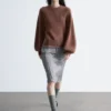Alpaca-Blend Balloon-Sleeve Jumper