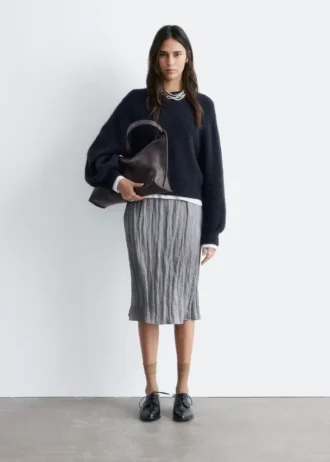 Alpaca-Blend Balloon-Sleeve Jumper