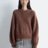 Alpaca-Blend Balloon-Sleeve Jumper
