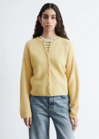 Alpaca-Blend Knitted Cardigan