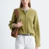 Alpaca-Blend Knitted Cardigan