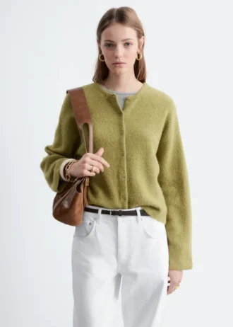 Alpaca-Blend Knitted Cardigan