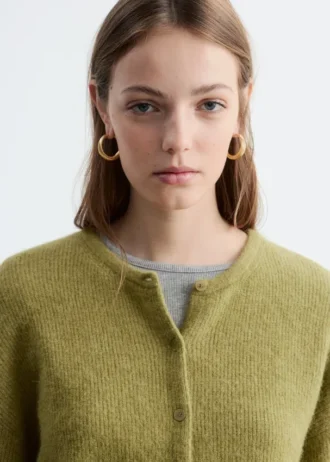 Alpaca-Blend Knitted Cardigan
