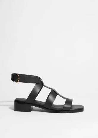 Ankle-Strap Leather Sandals