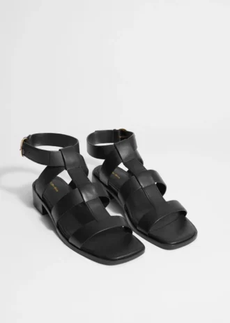 Ankle-Strap Leather Sandals