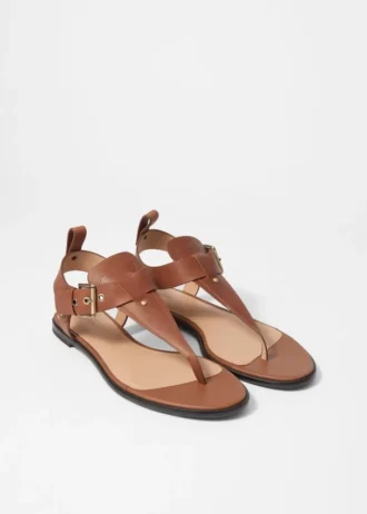 Ankle-Strap Leather Sandals