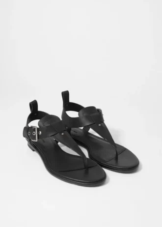 Ankle-Strap Leather Sandals