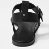 Ankle-Strap Leather Sandals