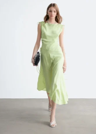 Asymmetric Draped Midi Dress