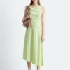 Asymmetric Draped Midi Dress