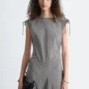 Asymmetric Draped Midi Dress