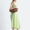 Asymmetric Draped Midi Dress