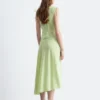 Asymmetric Draped Midi Dress