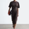 Asymmetric Midi T-Shirt Dress