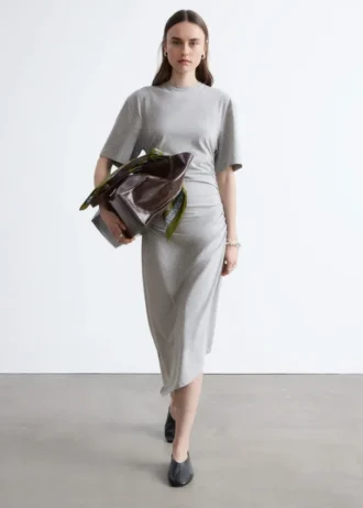 Asymmetric Midi T-Shirt Dress