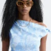 Asymmetric Paisley Midi Dress