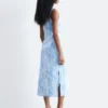 Asymmetric Paisley Midi Dress