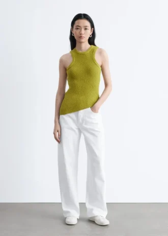 Asymmetric Rib-Knit Tank