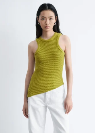 Asymmetric Rib-Knit Tank
