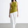 Asymmetric Rib-Knit Tank