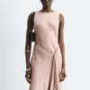 Asymmetric Satin Midi Dress