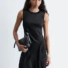 Asymmetric Satin Midi Dress