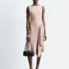 Asymmetric Satin Midi Dress