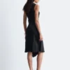 Asymmetric Satin Midi Dress
