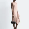 Asymmetric Satin Midi Dress