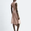 Asymmetric Satin Midi Dress