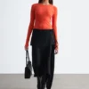 Asymmetric Wrap Midi Skirt
