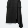 Asymmetric Wrap Midi Skirt