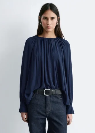 Balloon-Sleeve Blouse