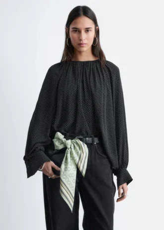 Balloon-Sleeve Blouse
