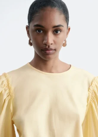 Balloon-Sleeve Jacquard Blouse