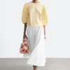 Balloon-Sleeve Jacquard Blouse