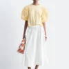 Balloon-Sleeve Jacquard Blouse