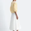 Balloon-Sleeve Jacquard Blouse