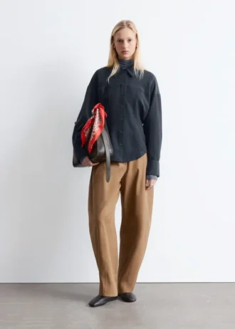 Balloon-Sleeved Tapered Shirt