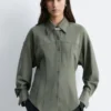 Balloon-Sleeved Tapered Shirt