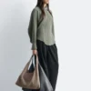 Balloon-Sleeved Tapered Shirt