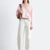 Barrel-Leg Cotton Twill Trousers