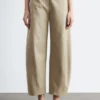 Barrel-Leg Cotton Twill Trousers