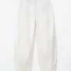 Barrel-Leg Cotton Twill Trousers
