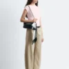 Barrel-Leg Cotton Twill Trousers