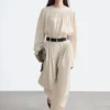 Barrel-Leg Pleated Trousers