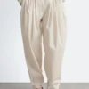 Barrel-Leg Pleated Trousers